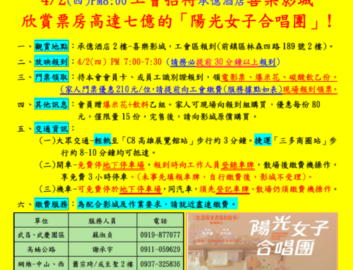 快訊153-賀報名踴躍~最大影廳資訊分享